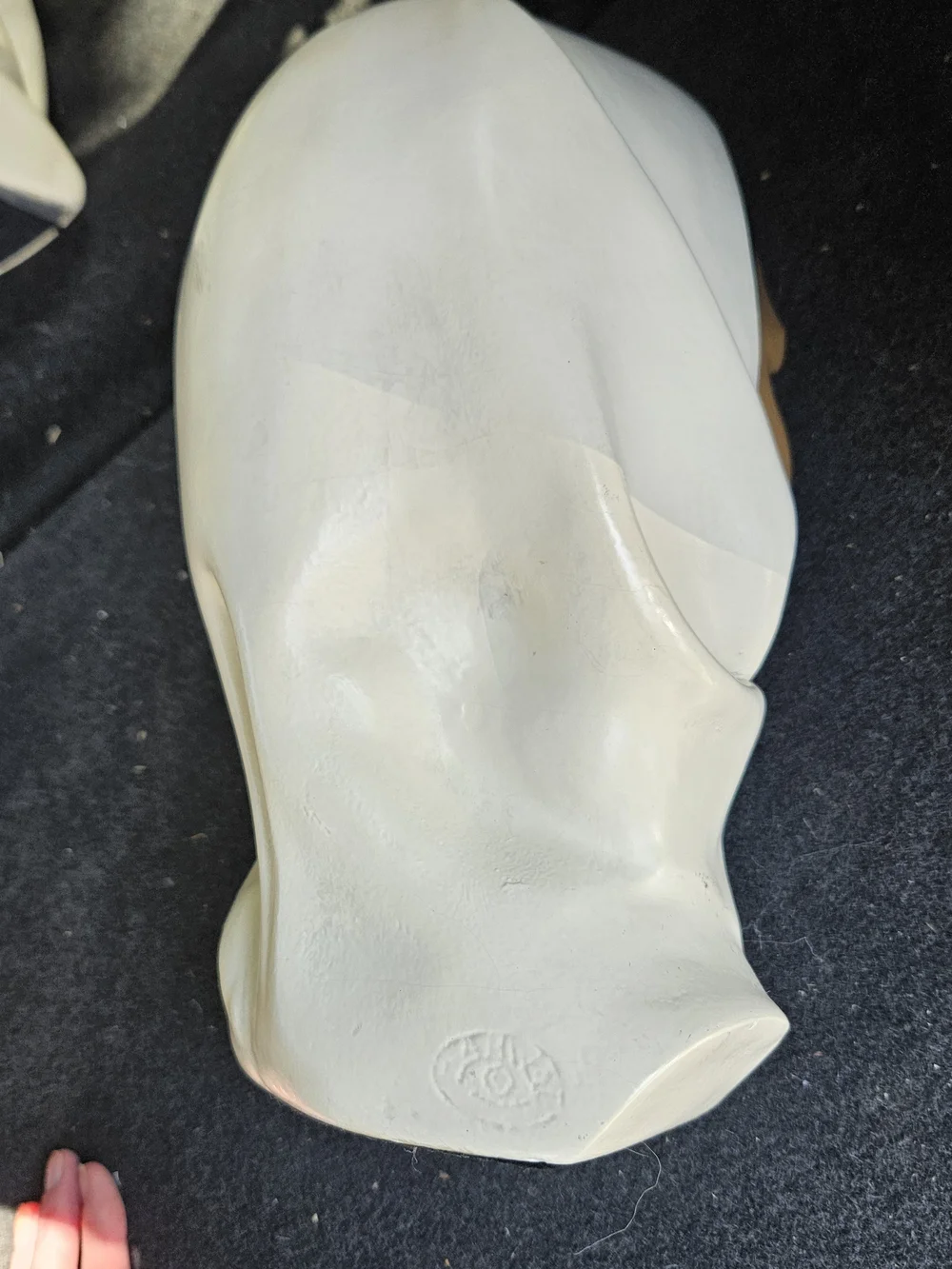 Marwal Chalkware Vintage 1950s Woman Bust in Cream and Brown